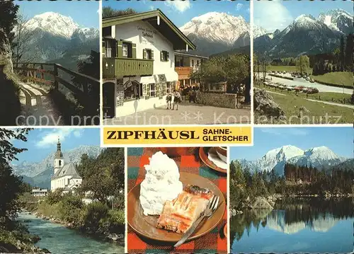 Ramsau Berchtesgaden Berggasthof Pension Zipfhaeusl Teilansichten See Sahnegletscher Kat. Ramsau b.Berchtesgaden