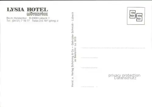 Luebeck Lysia Hotel Moevenpick Kat. Luebeck