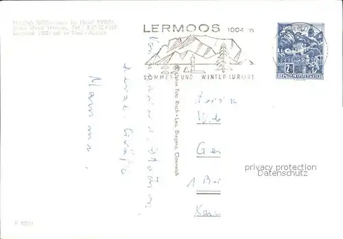 Lermoos Tirol Hotel Tyrol Kat. Lermoos