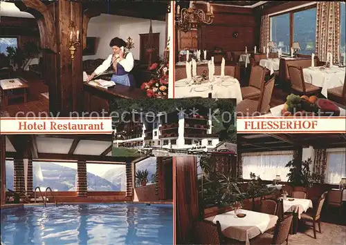 Fliess Hotel Restaurant Fliesserhof Hallenbad Gastraeume Rezeption Kat. Fliess