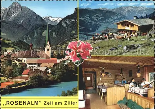 Zell Ziller Tirol Jausenstation Rosenalm Ortsblick Gastraum Kat. Zell am Ziller