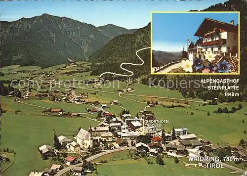 Waidring Tirol Alpengasthof Steinplatte Totalansicht Kat. Waidring