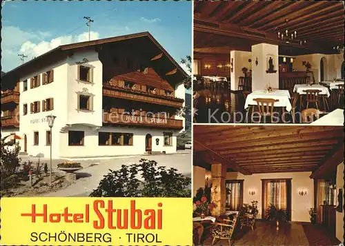 Schoenberg Stubaital Hotel Stubai Gastraeume Kat. Schoenberg im Stubaital