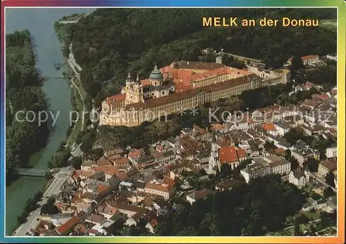 Melk Donau Stift Melk Fliegeraufnahme Kat. Melk Wachau
