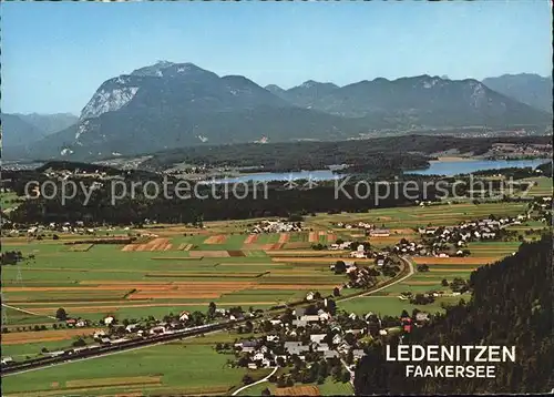 Faakersee mit Ledenitzen und VillacherAlpe Fliegeraufnahme Kat. Villach