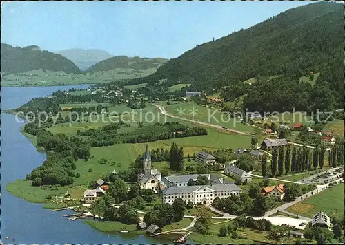 Ossiach am Ossiachersee Stiftskirche Fliegeraufnahme Kat. Ossiach