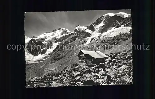 Bovalhuette mit Bernina und Morteratsch Kat. Morteratsch