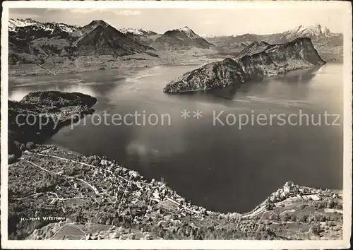 Vitznau am Vierwaldstaettersee Fliegeraufnahme Kat. Vitznau