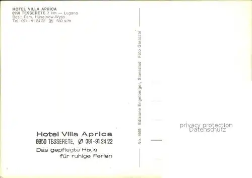 Tesserete Hotel Villa Aprica Kat. Tesserete