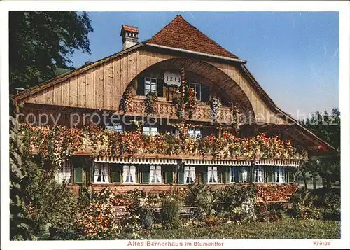 Tschingel Gunten Altes Bernerhaus im Blumenflor Kat. Tschingel Gunten