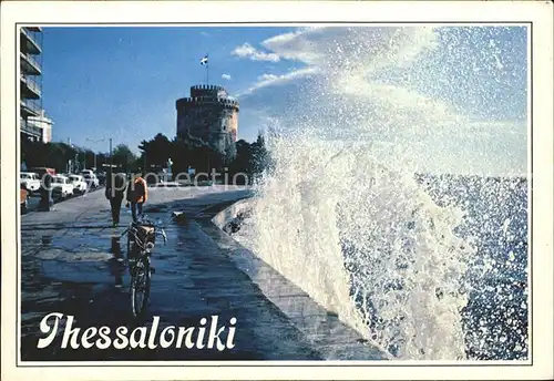 Thessaloniki La Tour Blanche Weisse Turm Brandung Kat. Thessaloniki