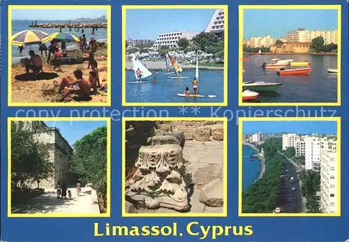 Limassol Segelboote Boote Strand Hotels Ruine Kat. Limassol