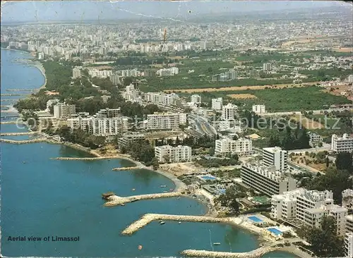 Limassol Fliegeraufnahme Hotels Strand Kat. Limassol