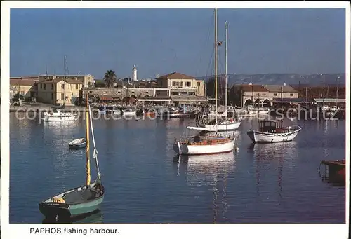 Paphos fishing harbour Segelboot  Kat. Paphos Cyprus
