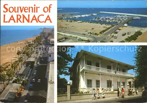 Larnaca Fliegeraufnahme Promenade Hafen Finikoudes Palmes Marina Museum Kat. Larnaca Cyprus