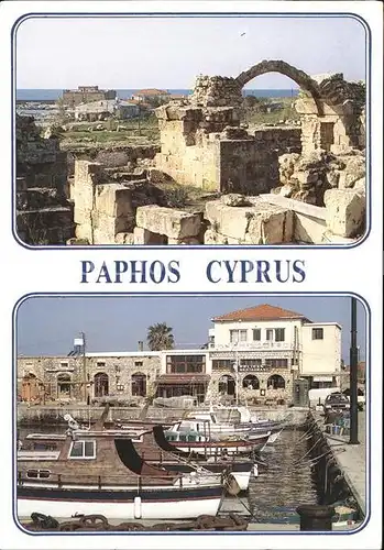 Paphos Ruine Hafen Yacht Kat. Paphos Cyprus