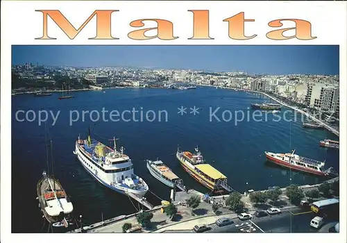 Sliema Strand Dampfer Segelboot  Kat. Sliema