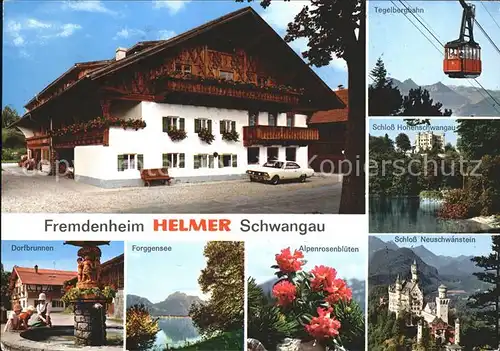 Schwangau Fremdenheim Helmer Tegelbergbahn Dorfbrunnen  Kat. Schwangau