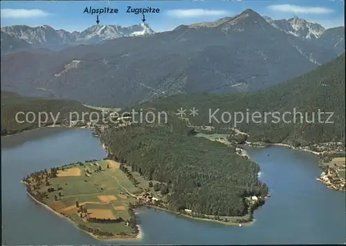 Kochel See Walchensee Fliegeraufnahme Kat. Kochel a.See