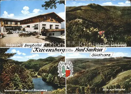 Bad Sachsa Harz Hausansicht Berghotel Ravensberg Katzenstein Wiesenbeker Teich Stoeberhai Kat. Bad Sachsa