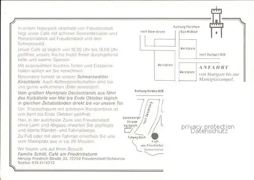 Freudenstadt Cafe am Friedrichsturm Teilansichten Panorama Kat. Freudenstadt