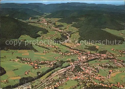 Baiersbronn Schwarzwald mit Mittel und Obertal Fliegeraufnahme Kat. Baiersbronn
