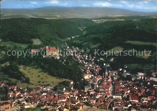 Kulmbach mit Plassenburg Fliegeraufnahme Kat. Kulmbach