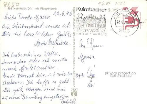 Kulmbach mit Plassenburg Fliegeraufnahme Kat. Kulmbach