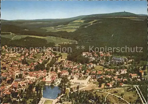 Braunlage mit Wurmberg Fliegeraufnahme Kat. Braunlage Harz