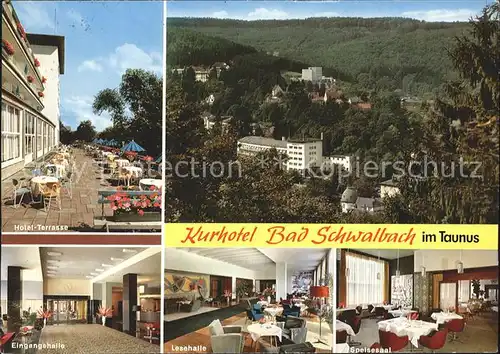 Bad Schwalbach Hotel Terrasse Eingangs und Lesehalle Speisesaal Kat. Bad Schwalbach