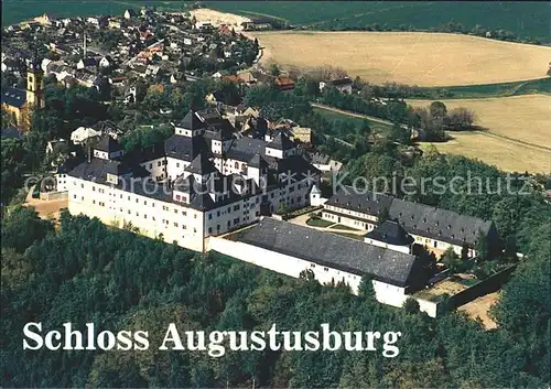 Augustusburg Schloss Augustusburg Fliegeraufnahme Kat. Augustusburg