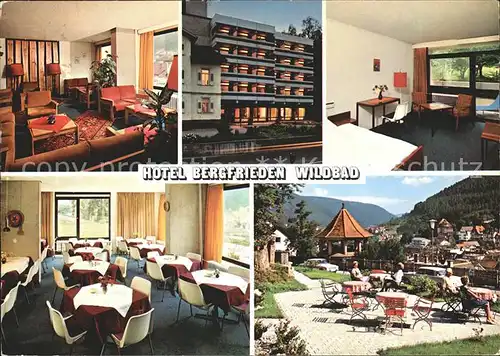 Wildbad Schwarzwald Hotel Bergfrieden Gastraeume Zimmer Terrasse Kat. Bad Wildbad