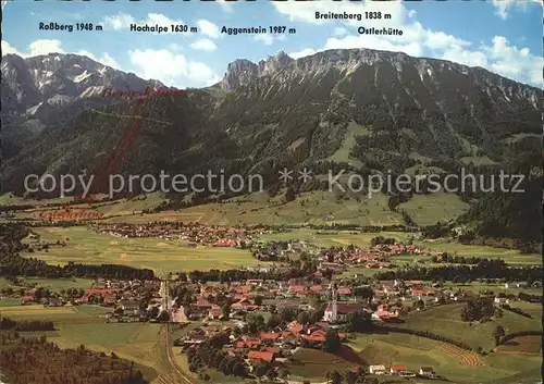 Pfronten mit Allgaeuer Alpen Fliegeraufnahme Kat. Pfronten
