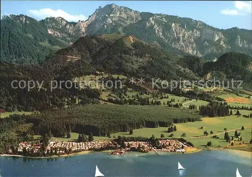 Schwangau Bannwaldsee Campingplatz mit Tegelberg Fliegeraufnahme Kat. Schwangau