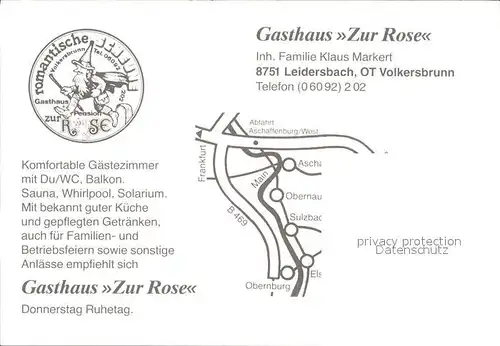 Leidersbach Gasthaus zur Rose Kat. Leidersbach