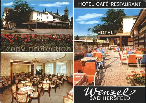 Bad Hersfeld Hotel Restaurant Wenzel Gastraum Terrasse Kat. Bad Hersfeld