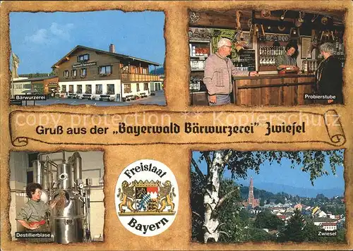 Zwiesel Niederbayern Bayerwald Baerwurzerei Probierstube Destillierblase Ortsblick / Zwiesel /Regen LKR
