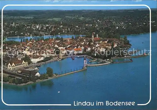 Lindau Bodensee Hafen Fliegeraufnahme Kat. Lindau (Bodensee)
