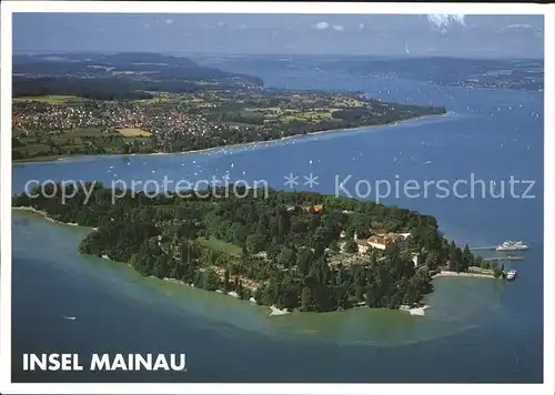 Insel Mainau im Bodensee Fliegeraufnahme Kat. Konstanz Bodensee