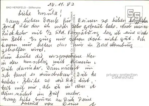Bad Hersfeld mit Stiftsruine Fliegeraufnahme Kat. Bad Hersfeld
