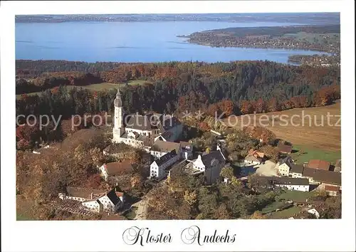 Andechs Kloster Andechs mit Ammersee Fliegeraufnahme Kat. Andechs