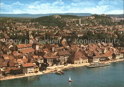 ueberlingen Bodensee mit Burgberg Fliegeraufnahme Kat. ueberlingen