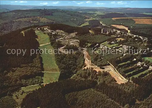 Winterberg Hochsauerland mit Bobbahn und Kahler Asten Fliegeraufnahme Kat. Winterberg