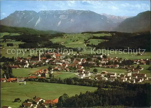 Teisendorf Oberbayern mit Untersberg Fliegeraufnahme Kat. Teisendorf