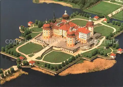 Dresden Jagdschloss Moritzburg Fliegeraufnahme Kat. Dresden Elbe