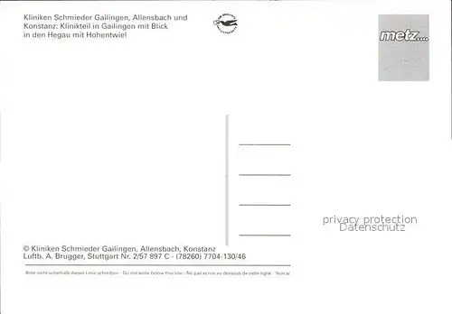 Gailingen Allensbach und Konstanz Kliniken Schmieder mit Hegau und Hohentwiel Fliegeraufnahme Kat. Gailingen am Hochrhein