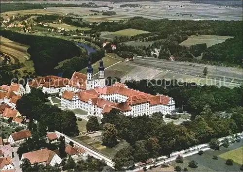 ka56596 Obermarchtal Klosterkirche mit Blick auf Rechtenstein Fliegeraufnahme Ka