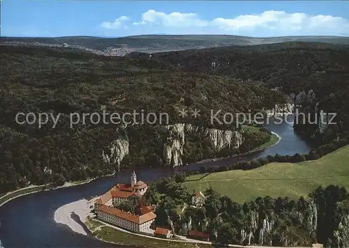 Weltenburg Kelheim Kloster Weltenburg mit Donaudurchbruch Fliegeraufnahme Kat. Kelheim