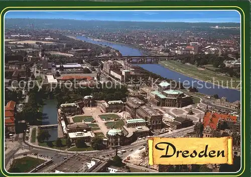 Dresden Ehem Residenz des Koenigreichs Sachsen Fliegeraufnahme Kat. Dresden Elbe