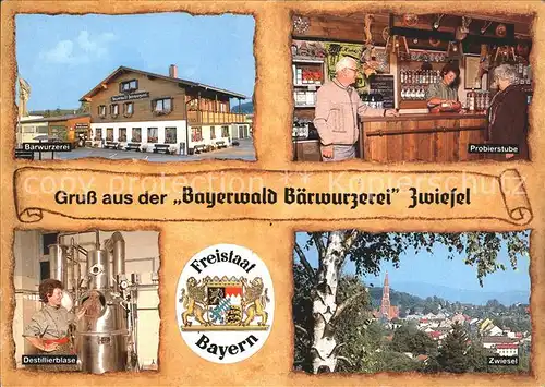 Zwiesel Niederbayern Bayerwald Baerwurzerei Probierstube Destillierblase Ortsansicht / Zwiesel /Regen LKR